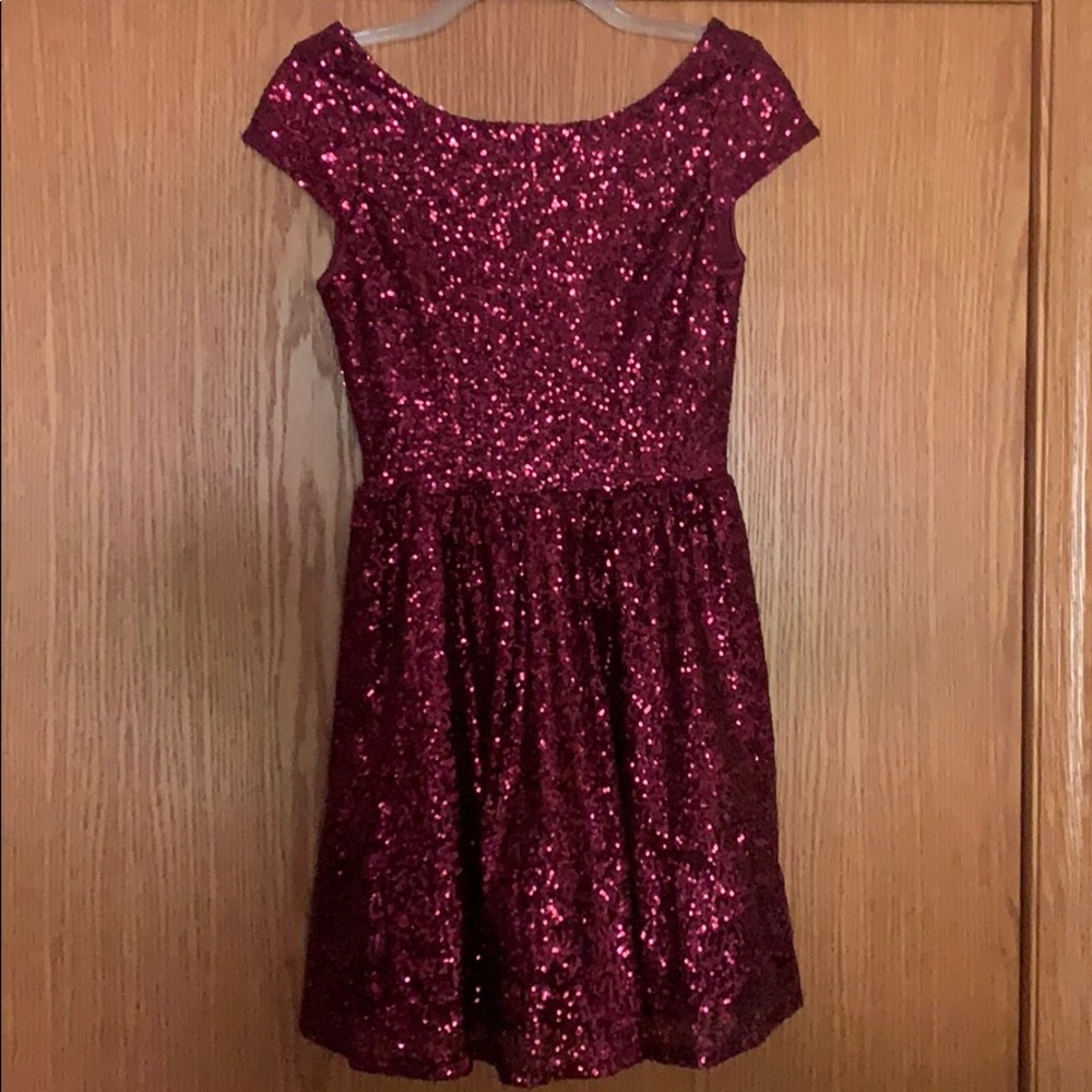 Maroon Sequence Dress